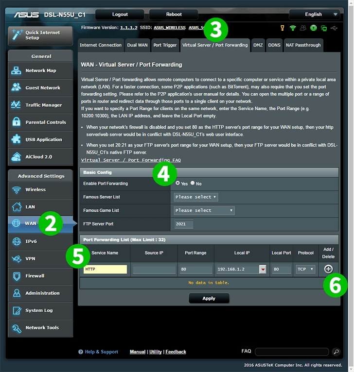 ASUS DSL-N55U_C1 Steps 2-6