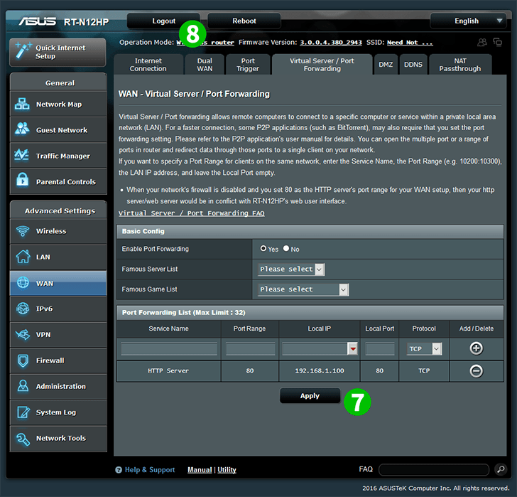 ASUS RT-N12HP Steps 7-8