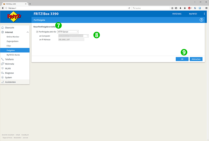 AVM FRITZ!Box 3390 Steps 7-9