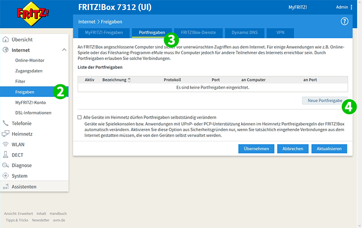 AVM FRITZ!Box 7312 Steps 2-4