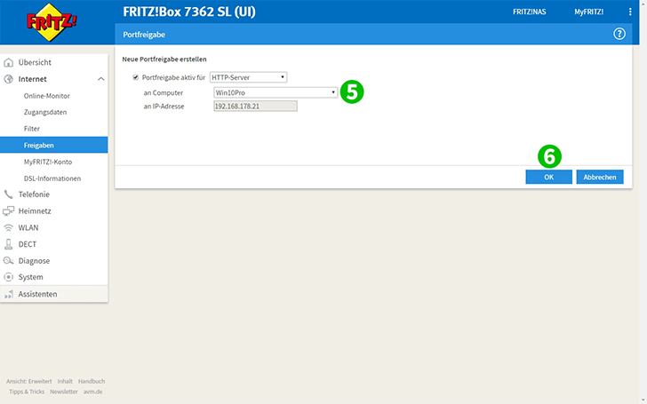 AVM FRITZ!Box 7362 SL Steps 5-6