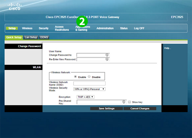 Cisco EPC3925 Step 2