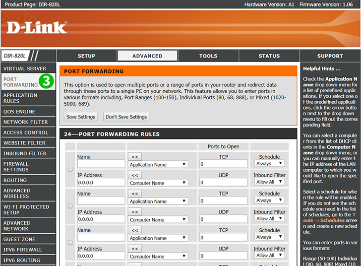 D-Link DIR-820L Step 3