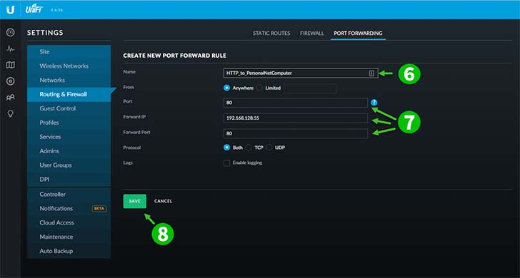 UniFi Security Gateway 3P Steps 6-8